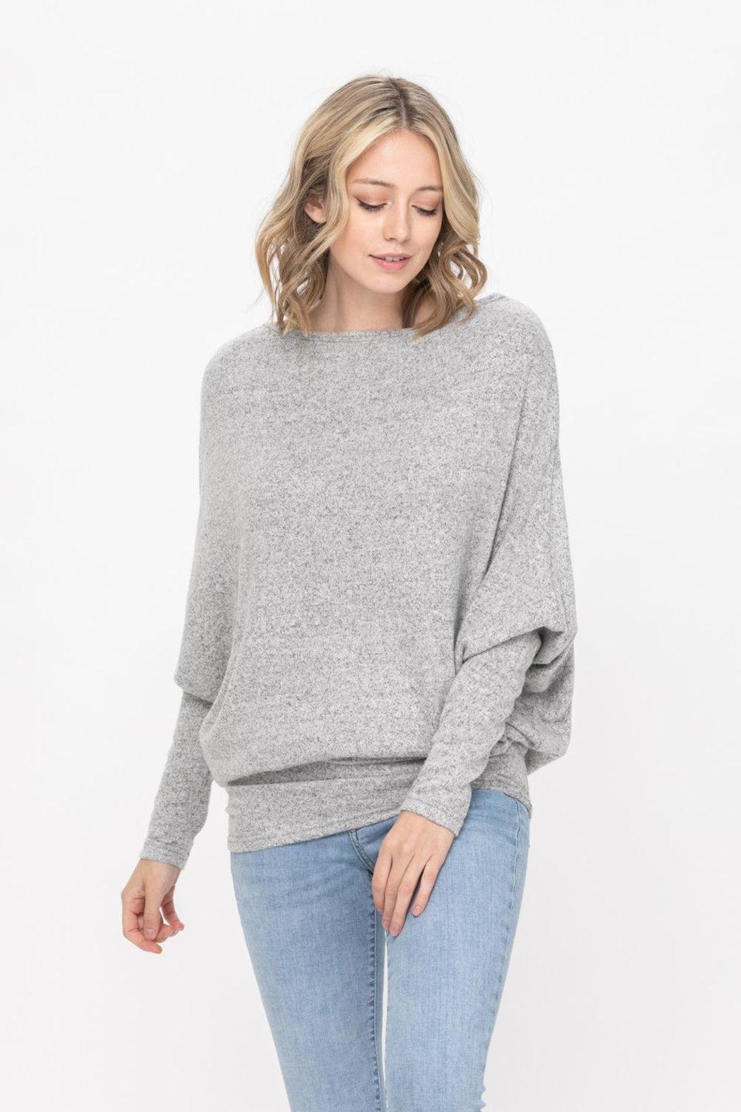 Casual Pullover Dolman Batwing Sweater Product Image