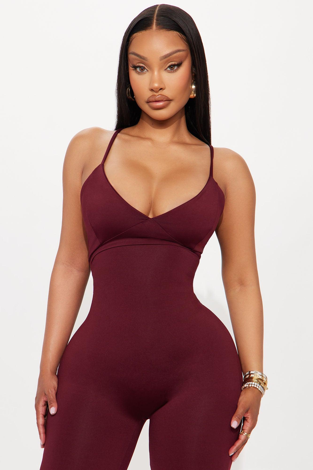 The Sleek Essential Jumpsuit - Wine Female Product Image