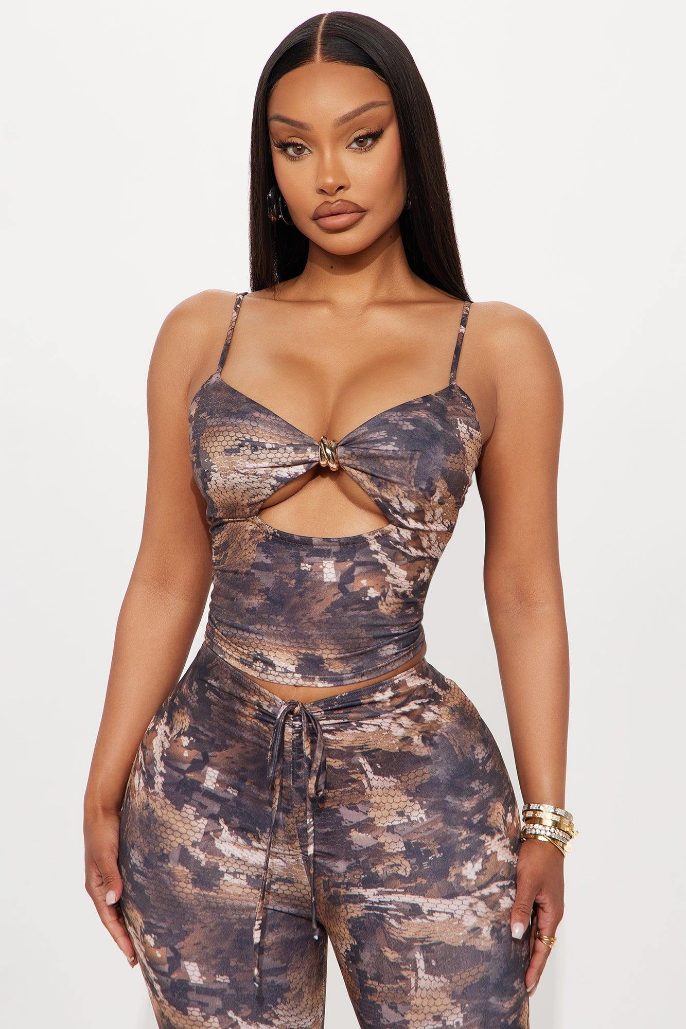 Hot Terrain Low Rise Pant Set - Brown/combo Female Product Image