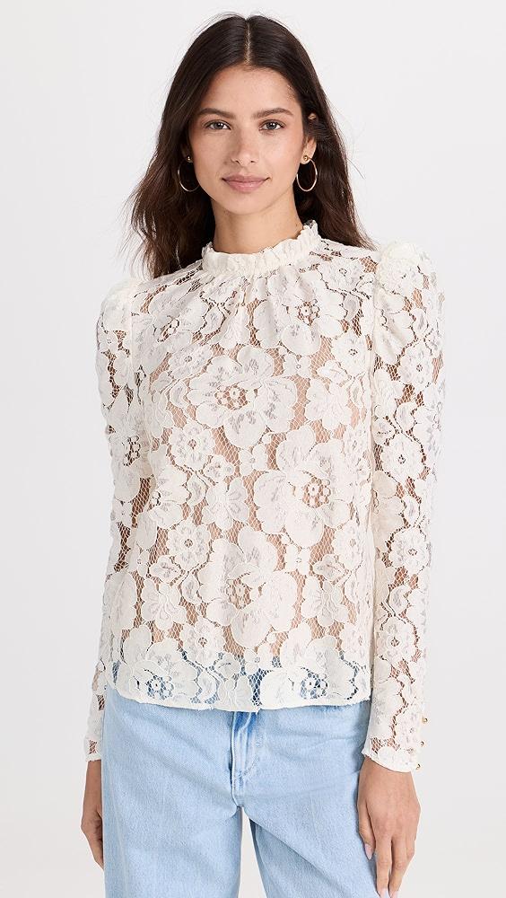 WAYF Emma Puff Sleeve Lace Top | Shopbop Product Image