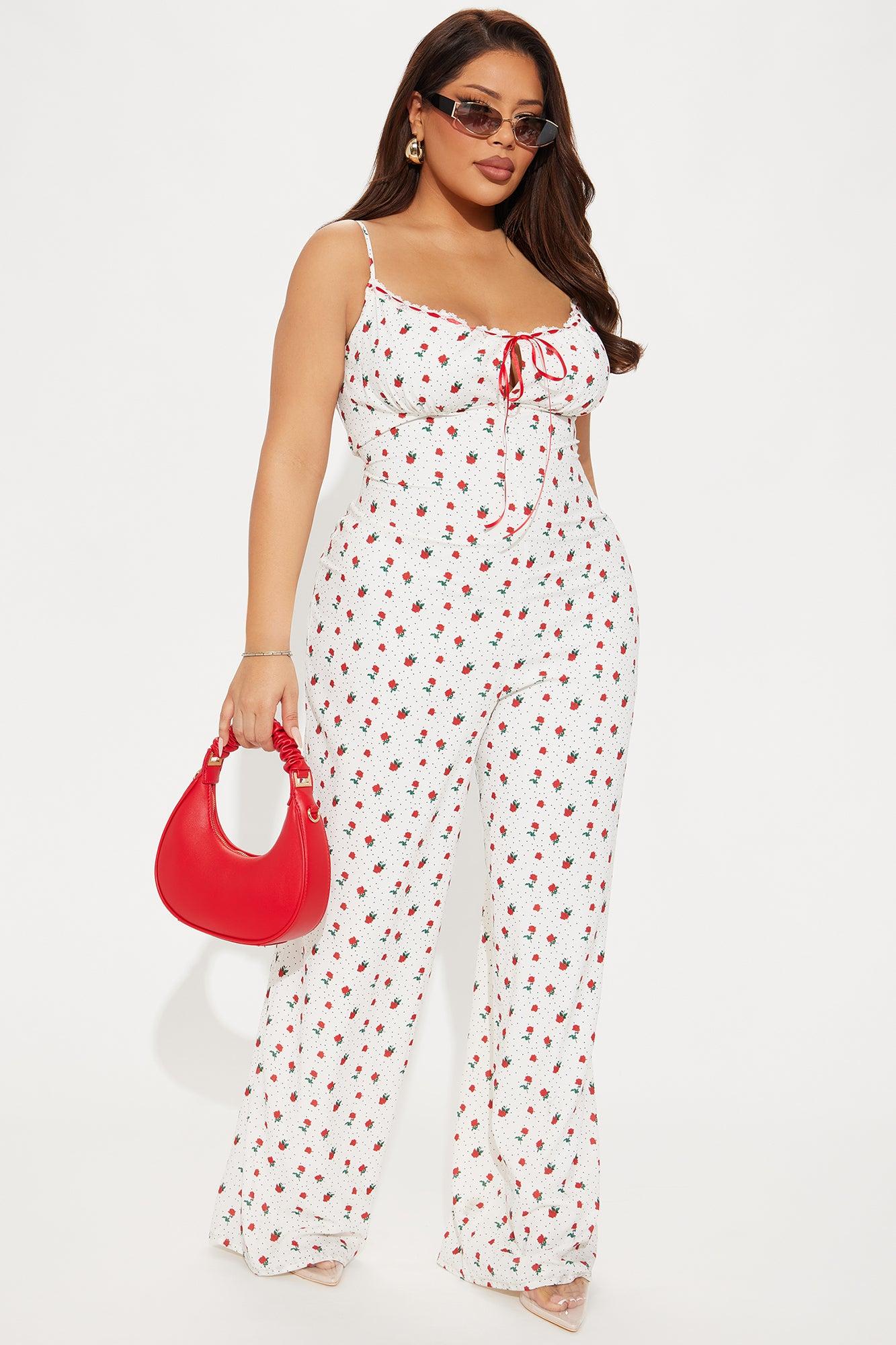 Cherries In The Spring Jumpsuit  - Red/combo Product Image