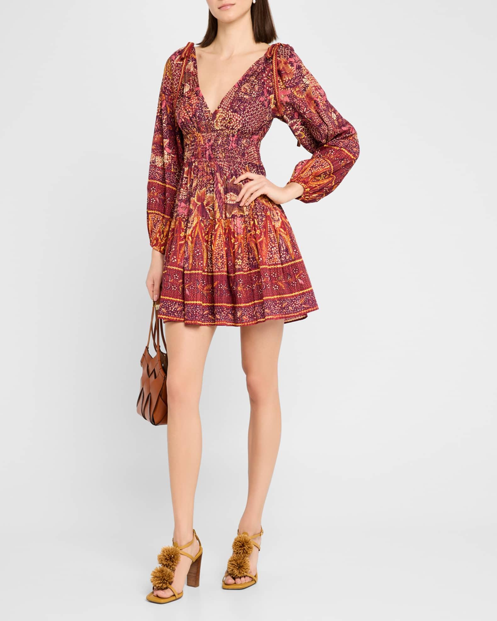 Anika V-Neck Long-Sleeve Mini Dress Product Image