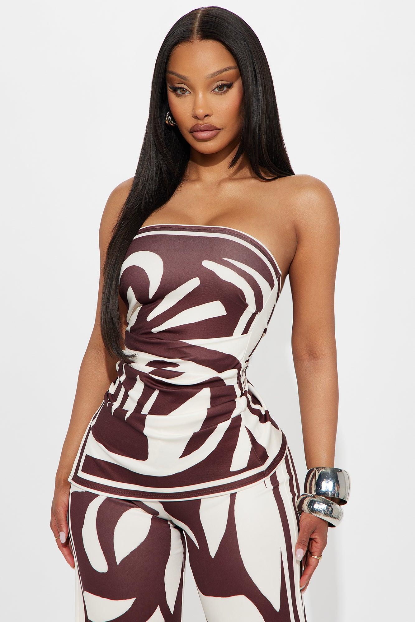 Mei Lani Pant Set - Brown/combo Product Image