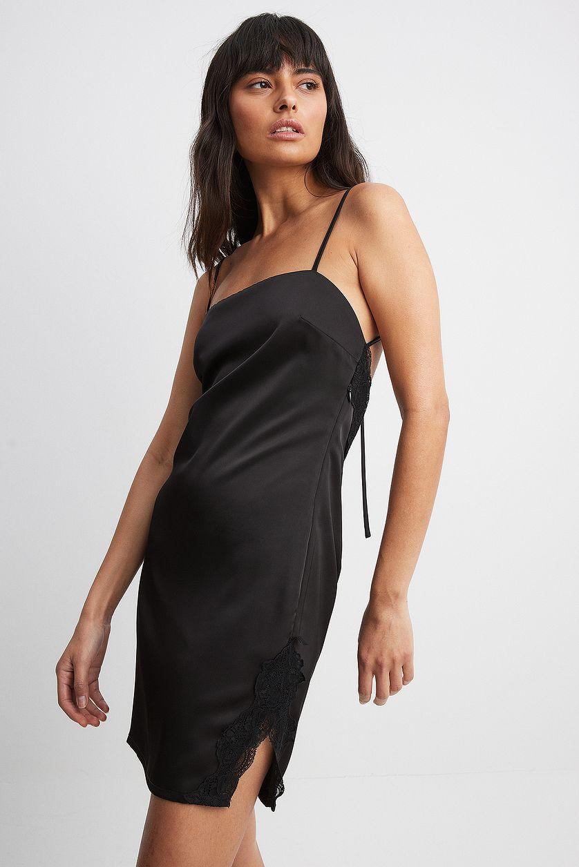 Lace Detail Open Back Mini Dress Product Image