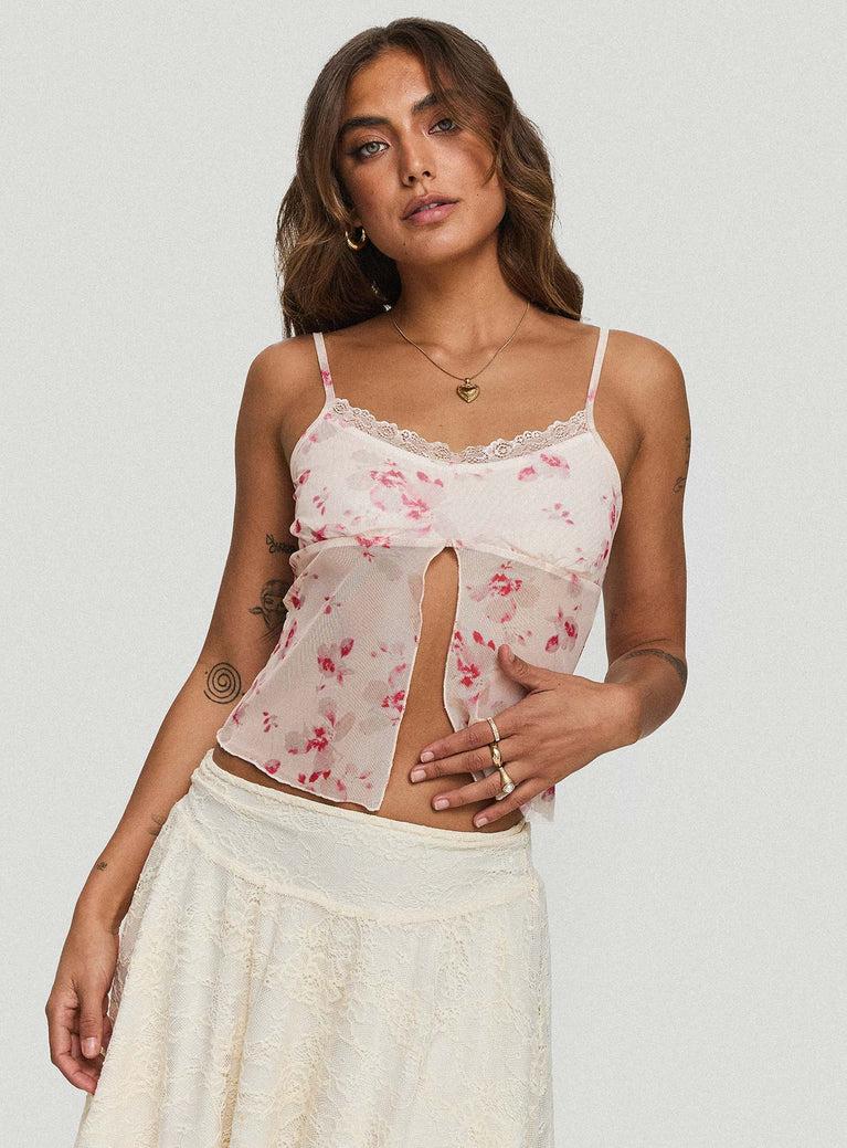 Emrys Top Beige / Red Floral Product Image