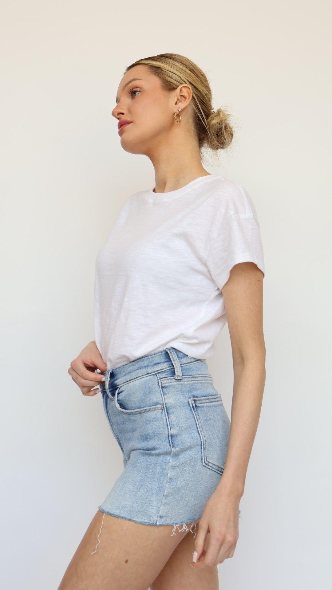 Just Black Stretch High Rise Denim Shorts Product Image