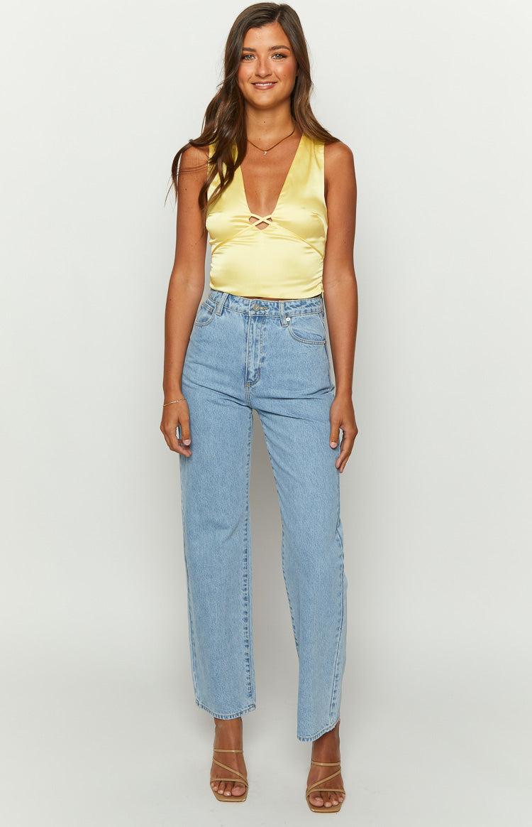 Daffodil Yellow Satin Top Product Image