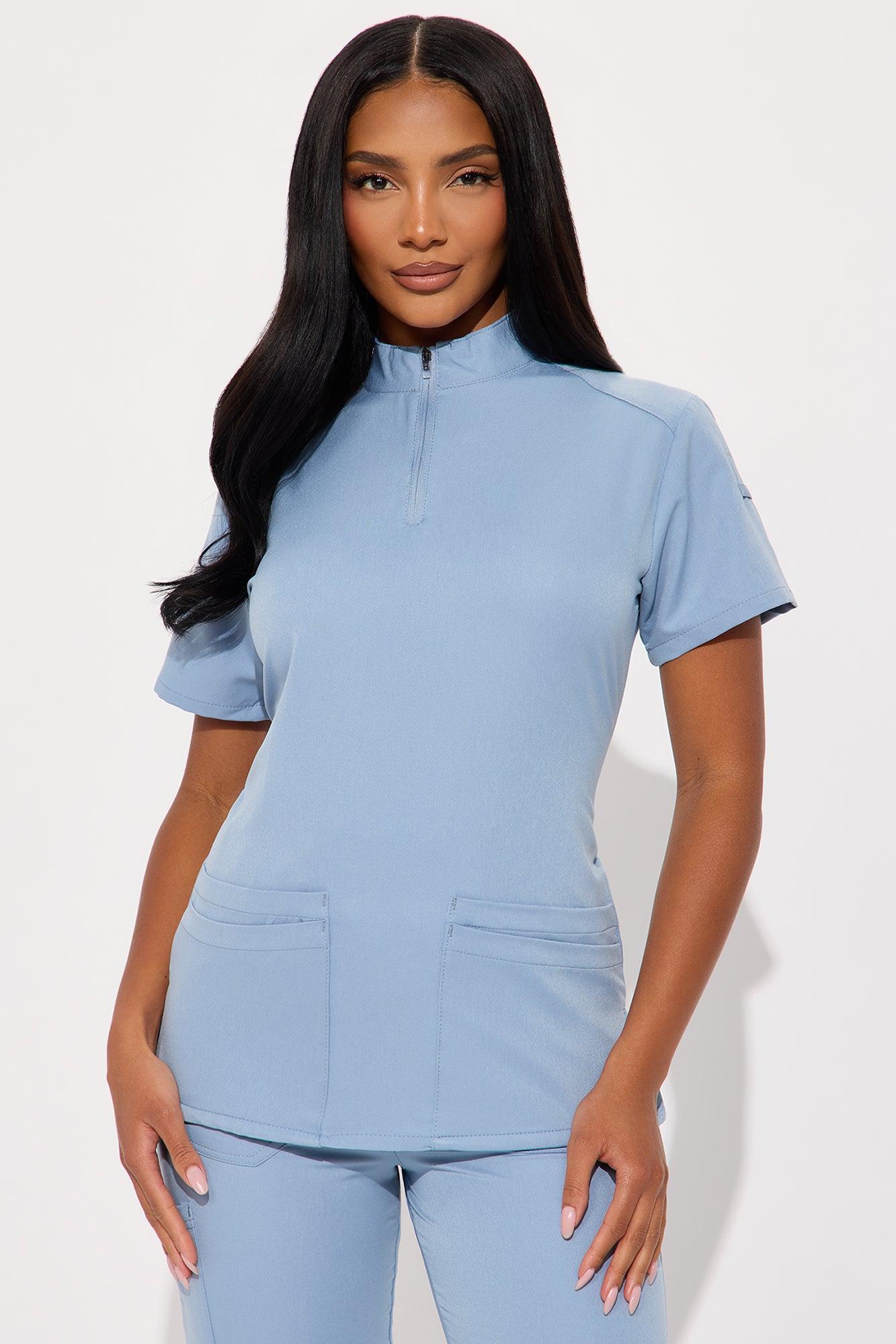 On The Go 4 Way Stretch Uniform Scrub Jogger Set - Slate Blue Product Image