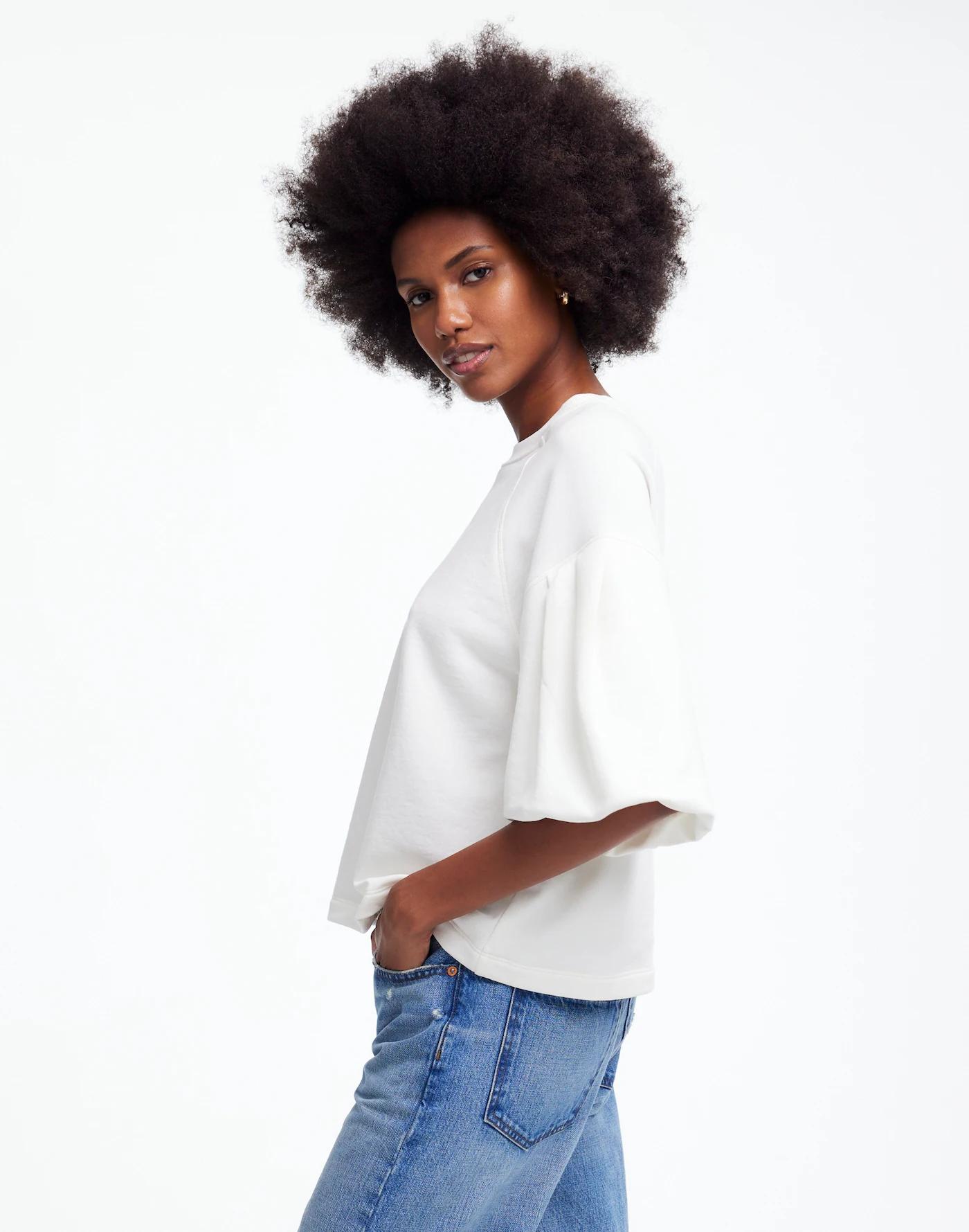 Puff-Sleeve Sweatshirt Tee Product Image