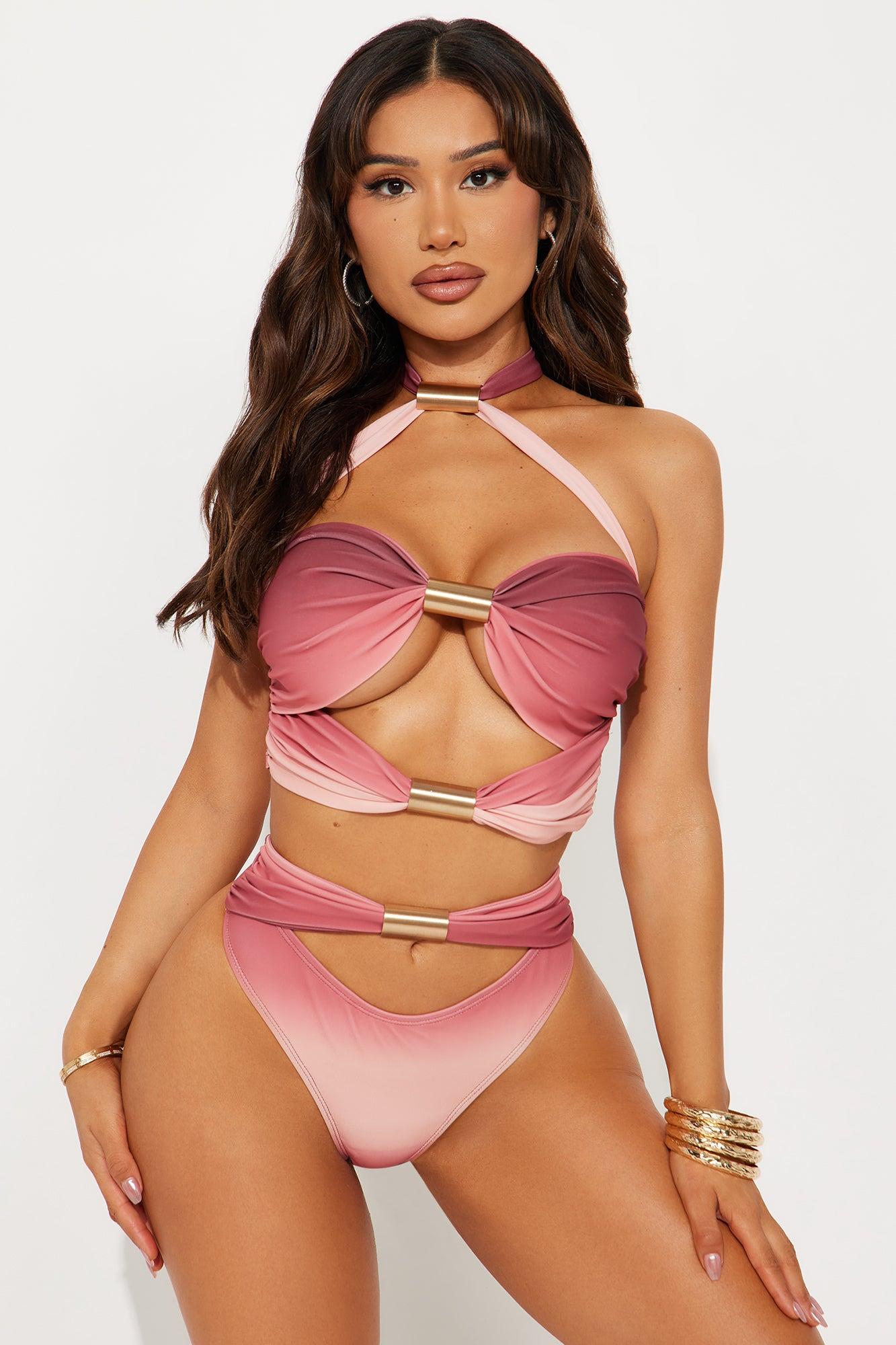 Brooke Hardware Cutout 2 Piece Bikini & Skirt Set - Rust Product Image