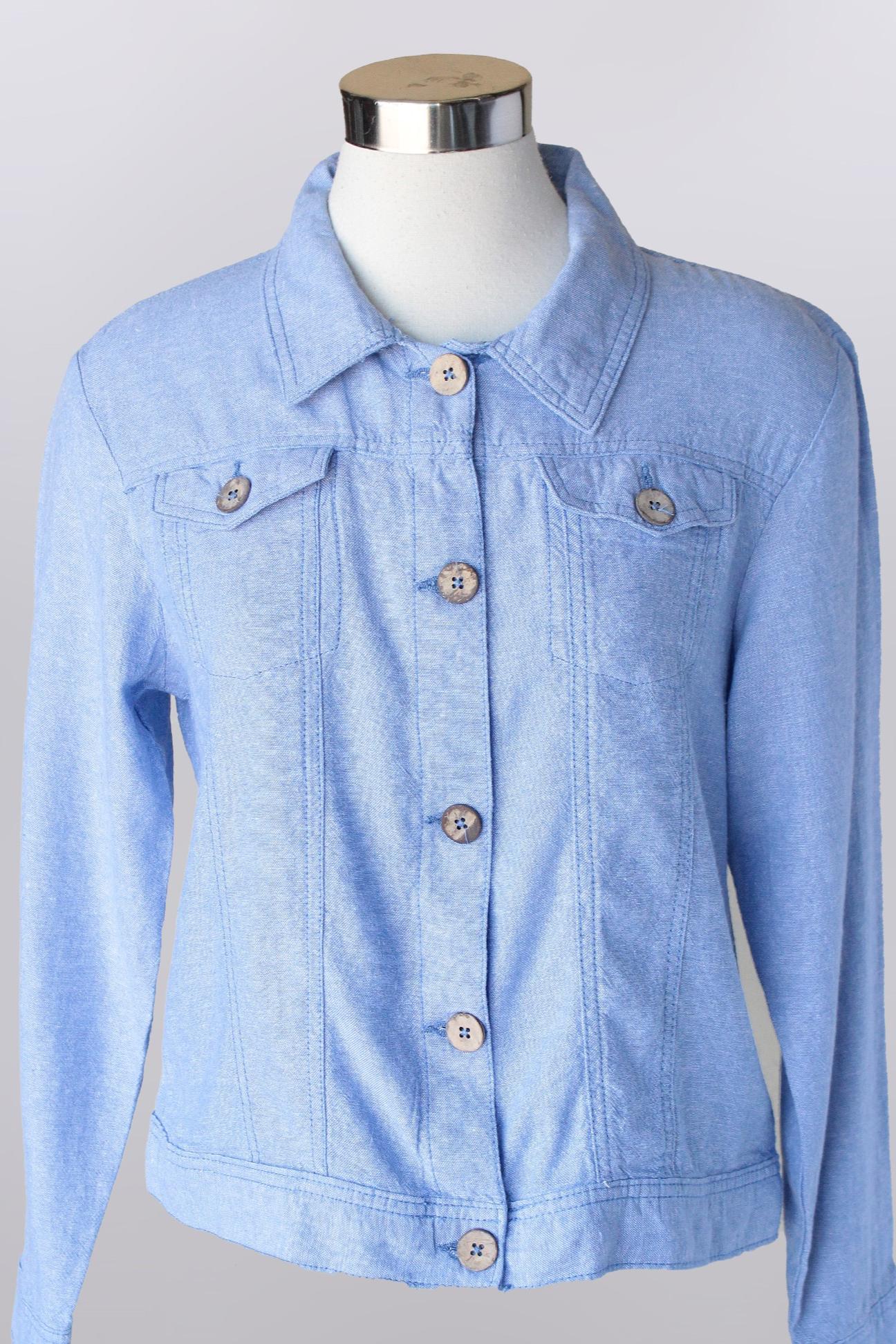 Button front long sleeve jacket Product Image