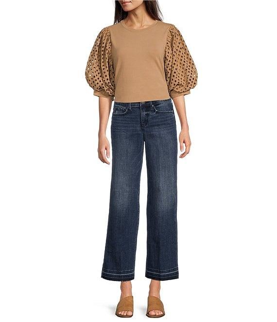 NYDJ Teresa Lift Tuck® Stretch Denim Wide Leg Released Hem Ankle Jeans Product Image