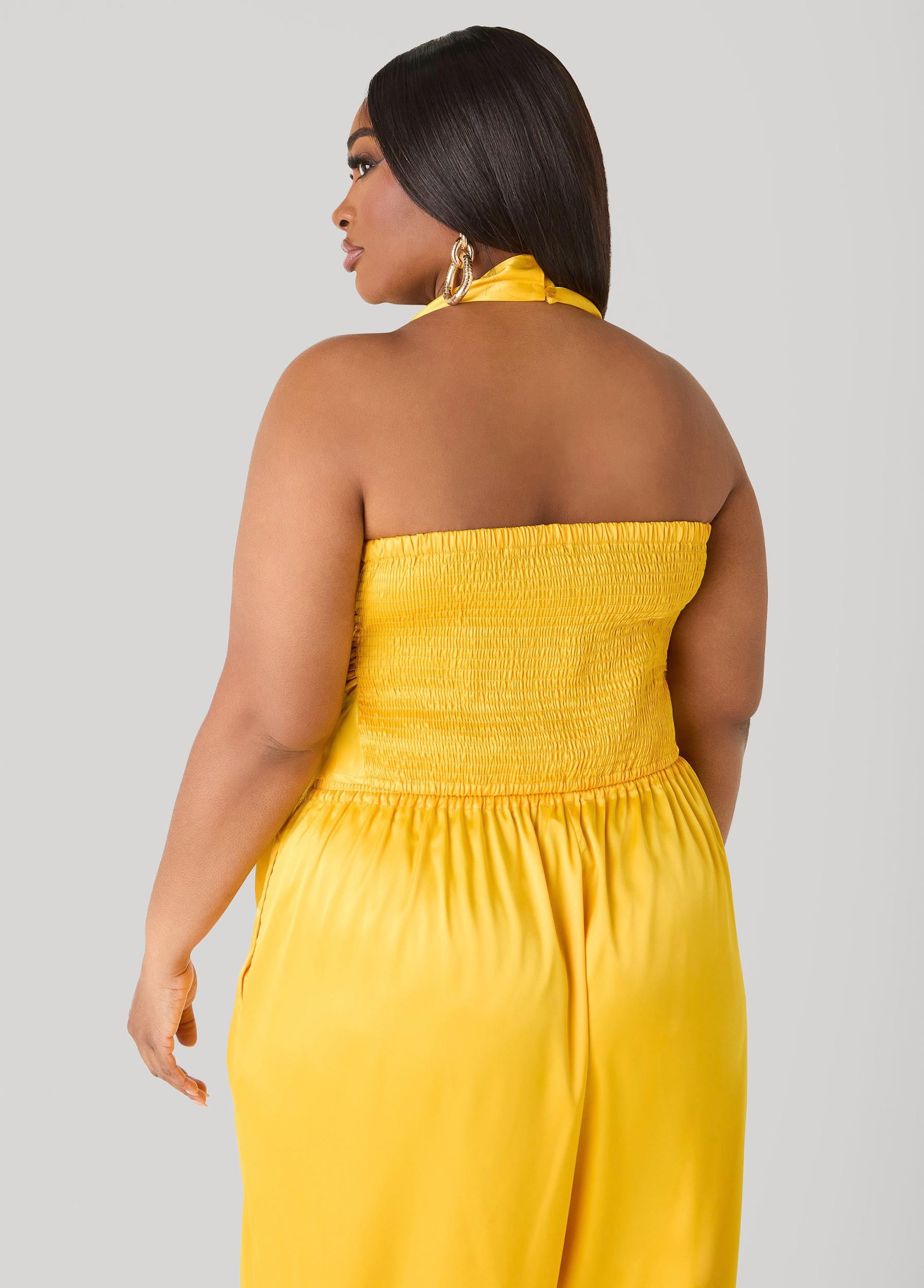 Embellished Satin Halter Top Product Image