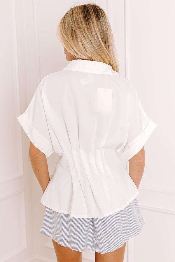 City Socialite Pleated Top In White Product Image