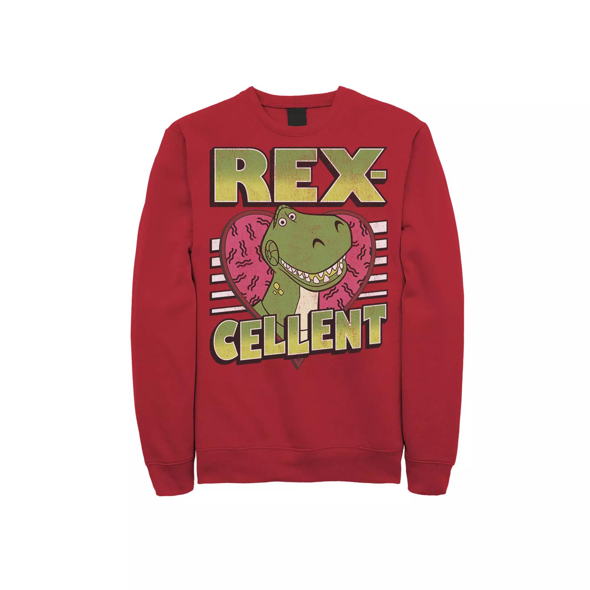 Disney / Pixar's Toy Story Men's Rexcellent Heart Sweatshirt, Size: XL, Red Product Image