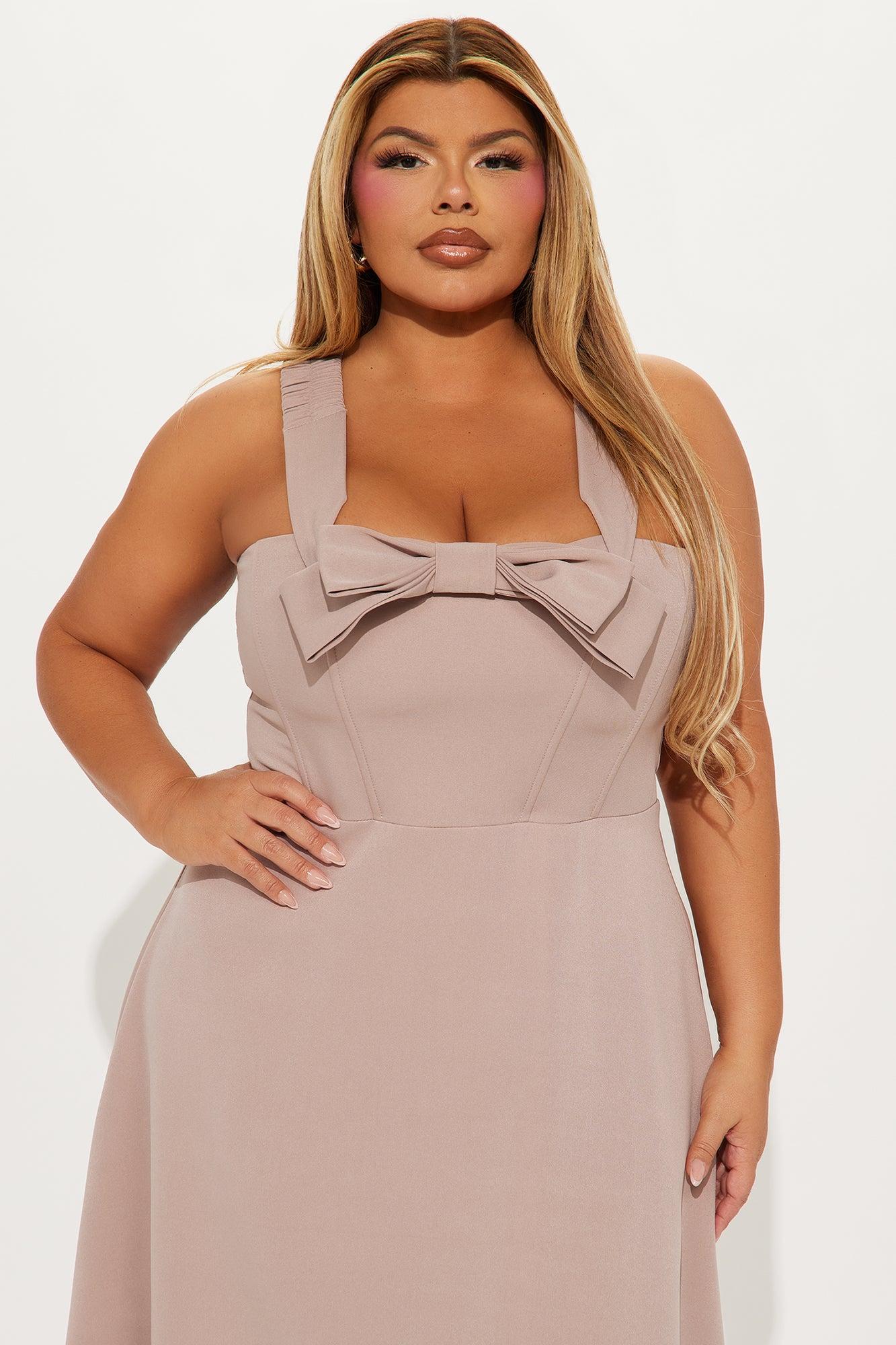 Melinda Off Shoulder Midi Dress - Mocha Product Image