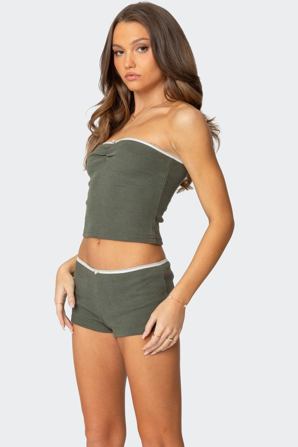 Georgina Low Rise Waffle Shorts Product Image