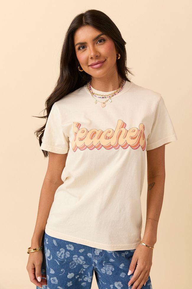 Teacher Retro Ivory Graphic Tee Product Image