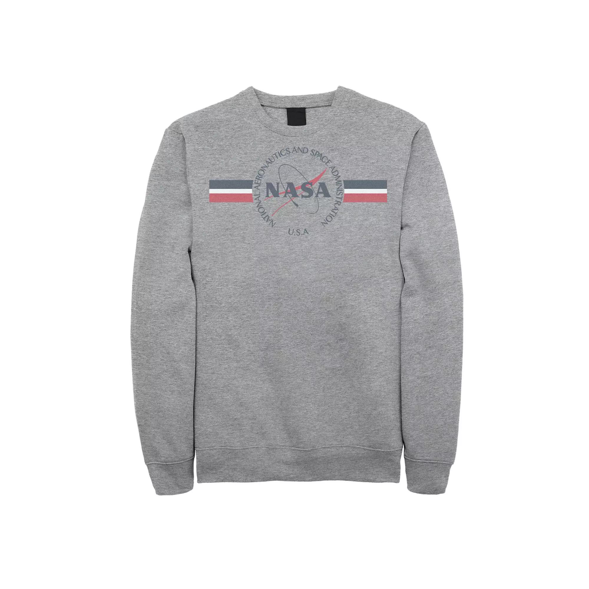 Men's NASA Red White And Blue Banner Logo Sweatshirt,  Product Image