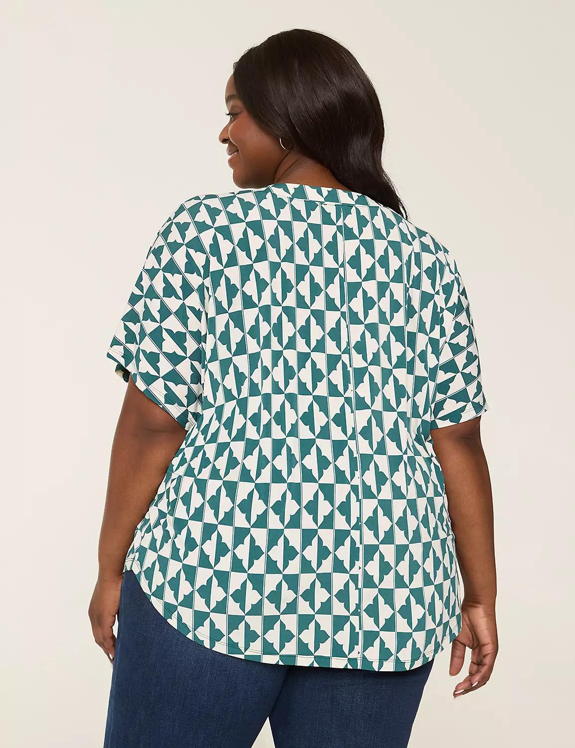 Dolman-Sleeve Notch-Neck Top Product Image