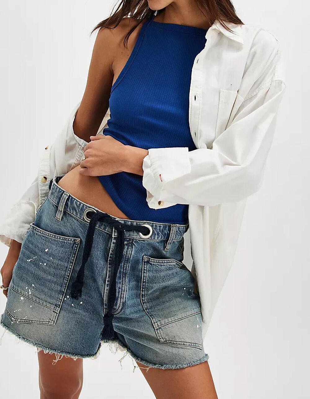 FREE PEOPLE Mia Womens Tank Top - BLUE Product Image