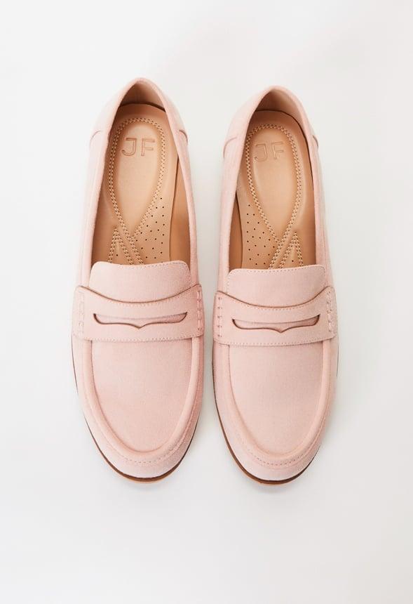 JustFab Margaux Platform Loafer Pump Womens Black/ White Size 8.5 Product Image