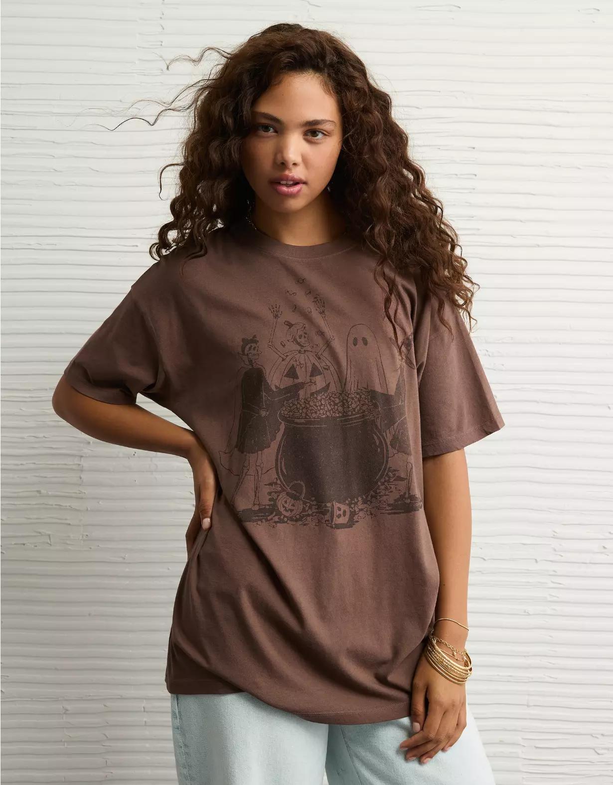 AE Oversized Halloween Graphic T-Shirt Product Image
