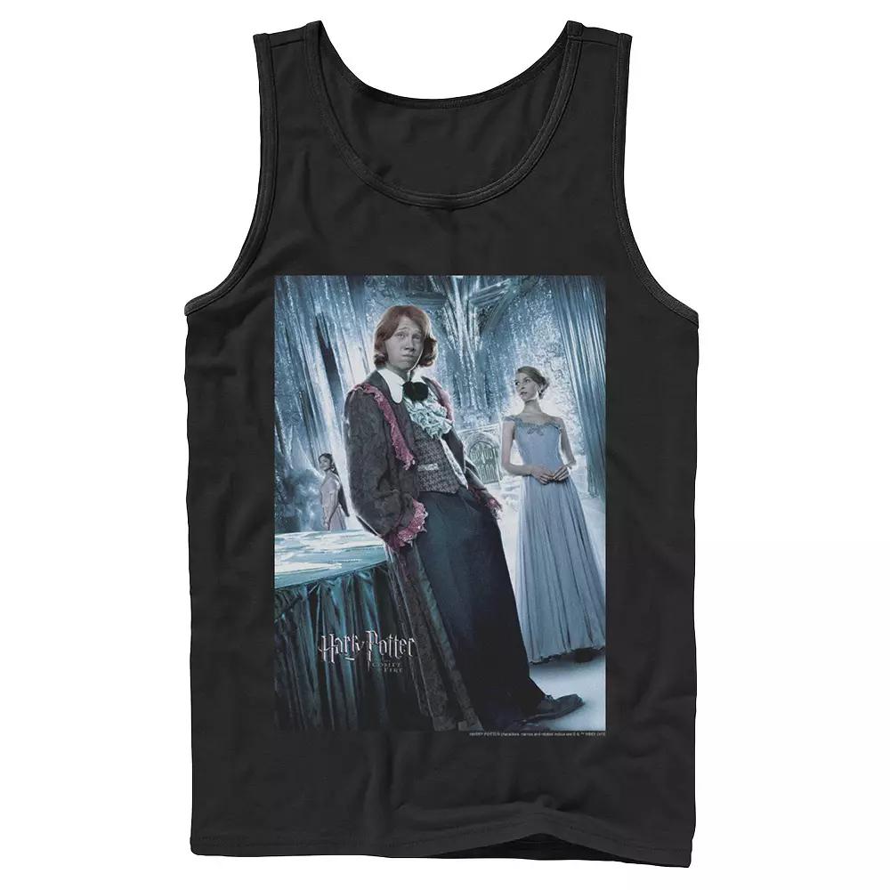 Men's Harry Potter Goblet Of Fire Ron Yule Ball Character Poster Graphic Tank Top, Size: XL, Black Product Image