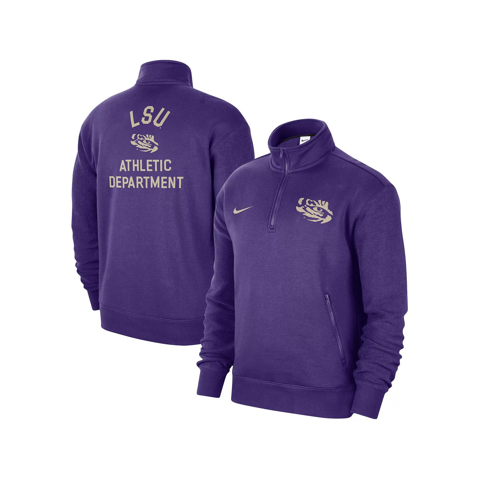 Men's Nike Purple LSU Tigers Campus Athletic Department Quarter-Zip Sweatshirt,  Product Image