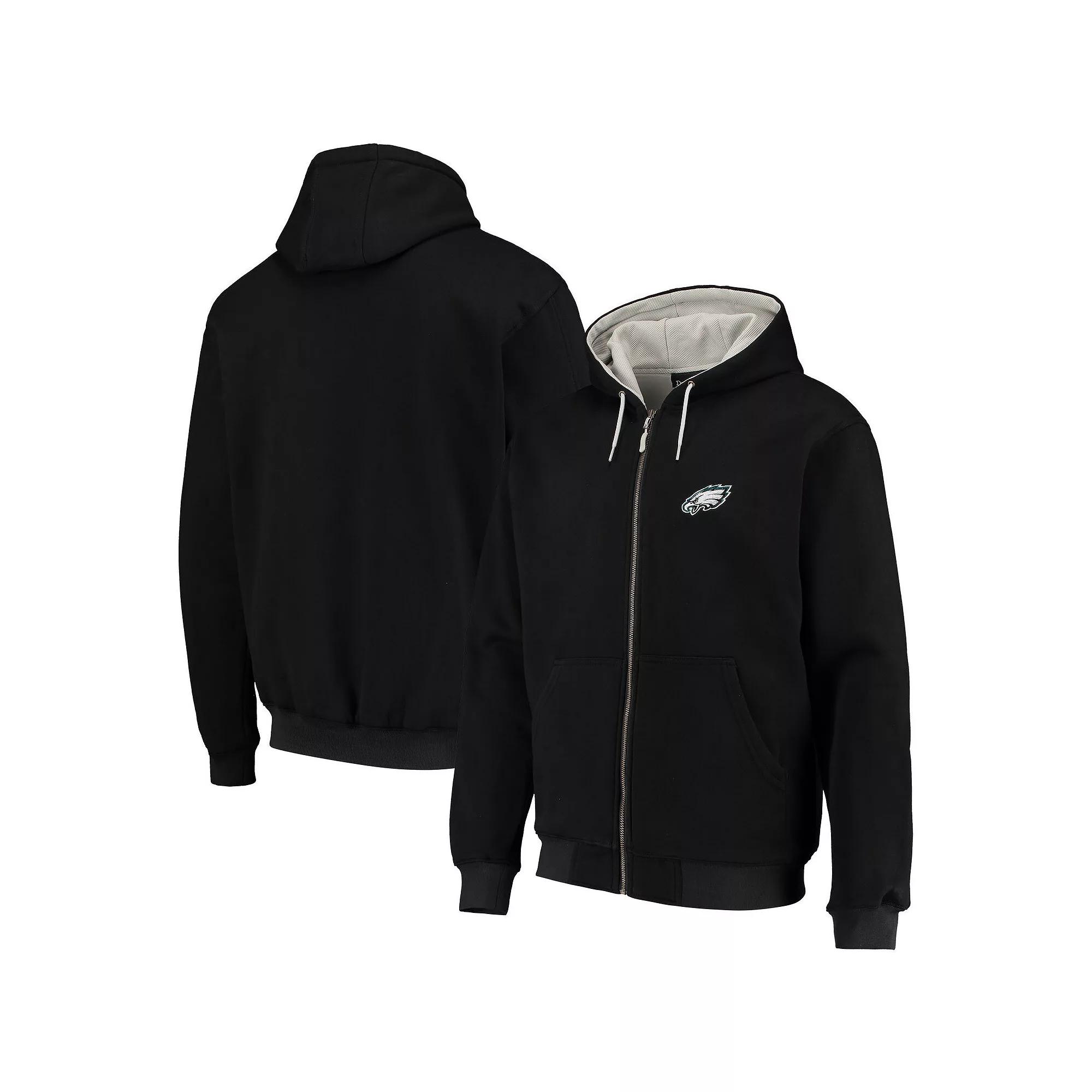 Men's Dunbrooke Black Philadelphia Eagles Craftsman Thermal-Lined Full-Zip Hoodie, Size: XL Product Image