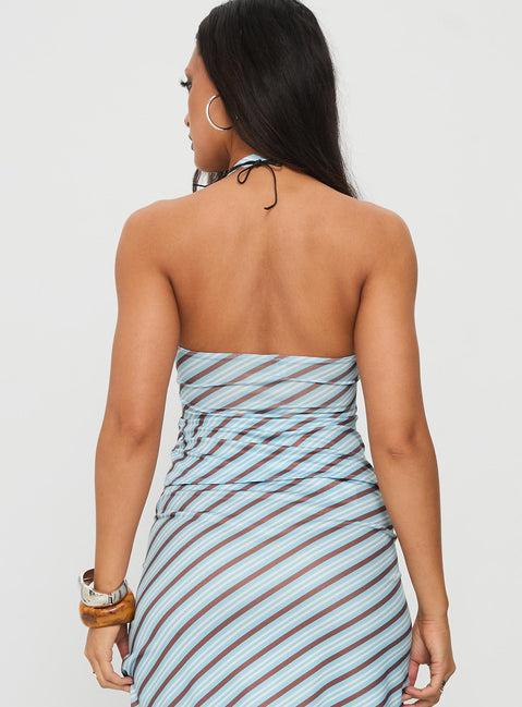 Esmeray Midi Skirt Blue Stripe Product Image