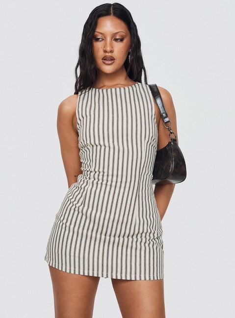 Yumiko Romper Brown Stripe Petite Product Image