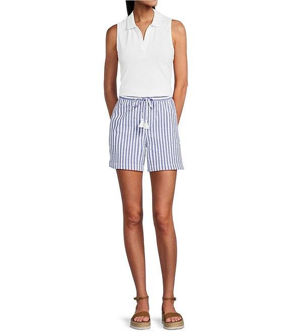 Tommy Bahama Delray Collared Split Neck Sleeveless Pique Polo Top Product Image