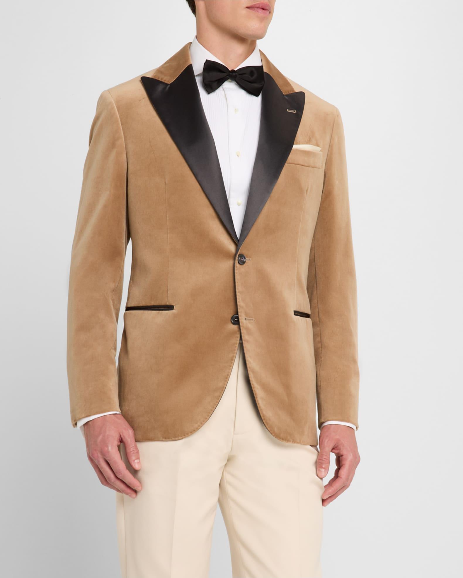 Men's Peak-Lapel Velvet Dinner Jacket Product Image