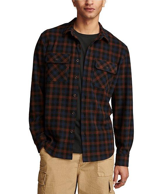 Lucky Brand Long Sleeve Plaid Brushed Jersey Shirt Product Image