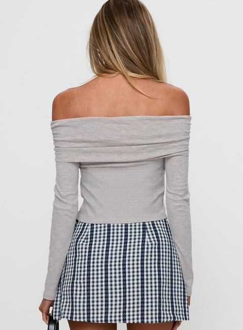 Victorea Off Shoulder Top Grey Product Image