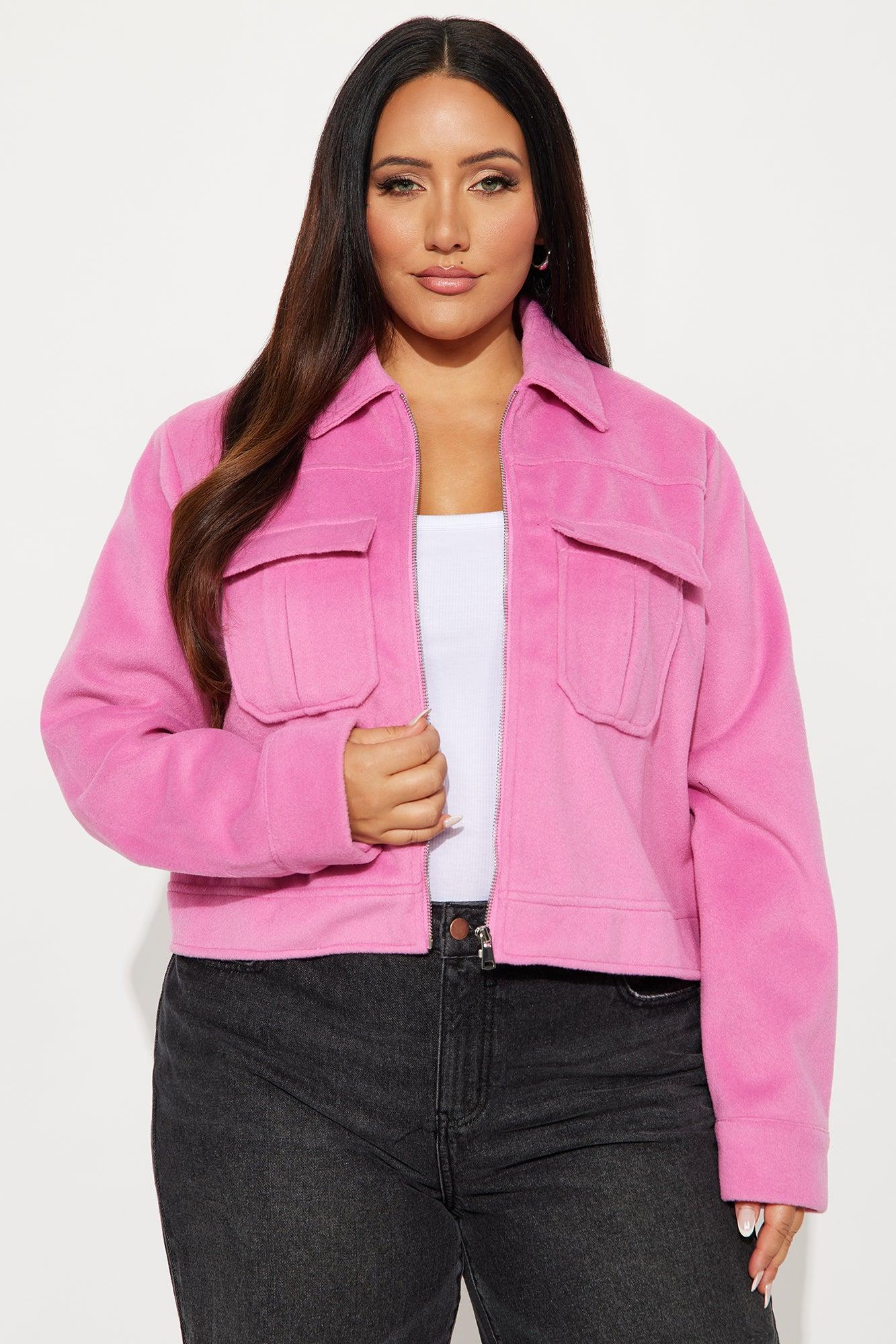 Frankie Wool Trucker Jacket - Pink Female Product Image