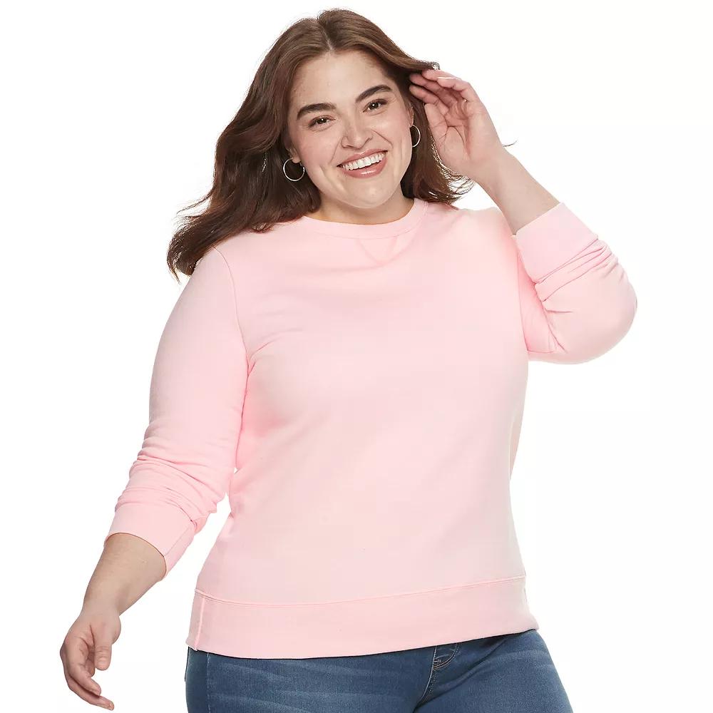 Plus Size Just My Size Fleece Crew Sweatshirt, Womens Purple Splendor Product Image