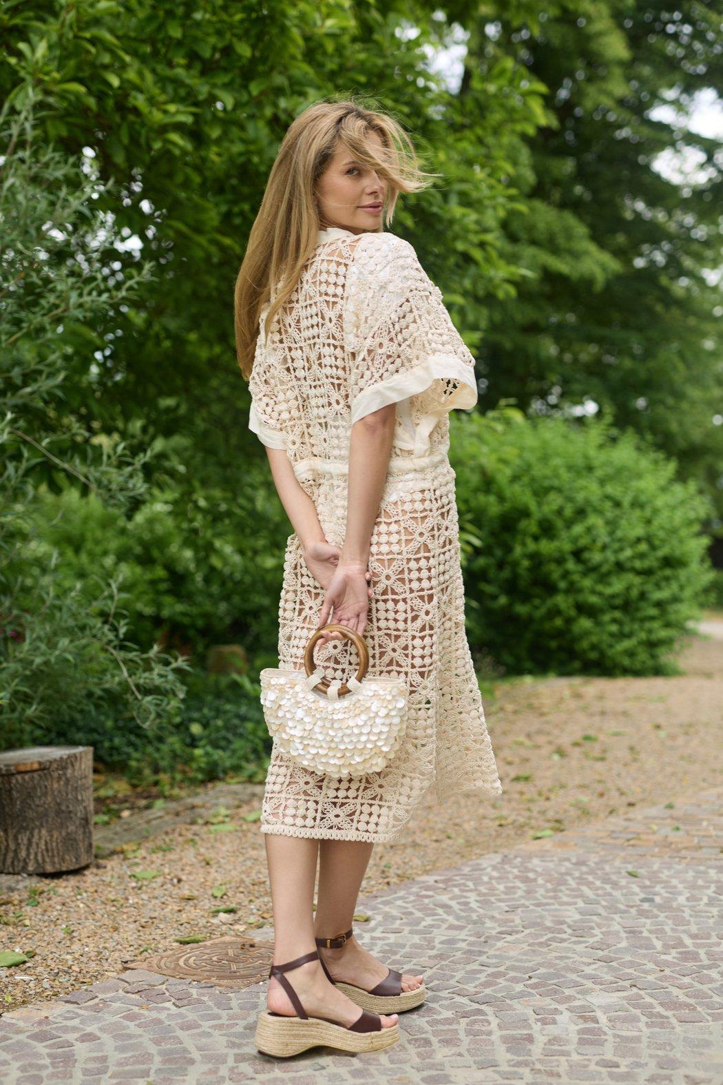 V-Neck Tie-Front Crochet Cover Up Product Image