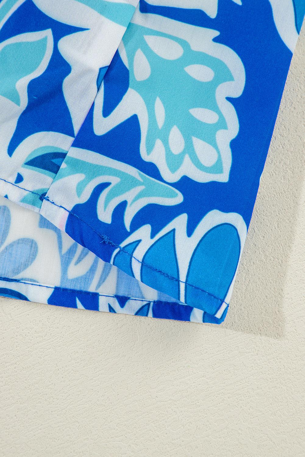 Blue, Pink & White Paisley Print Top Product Image