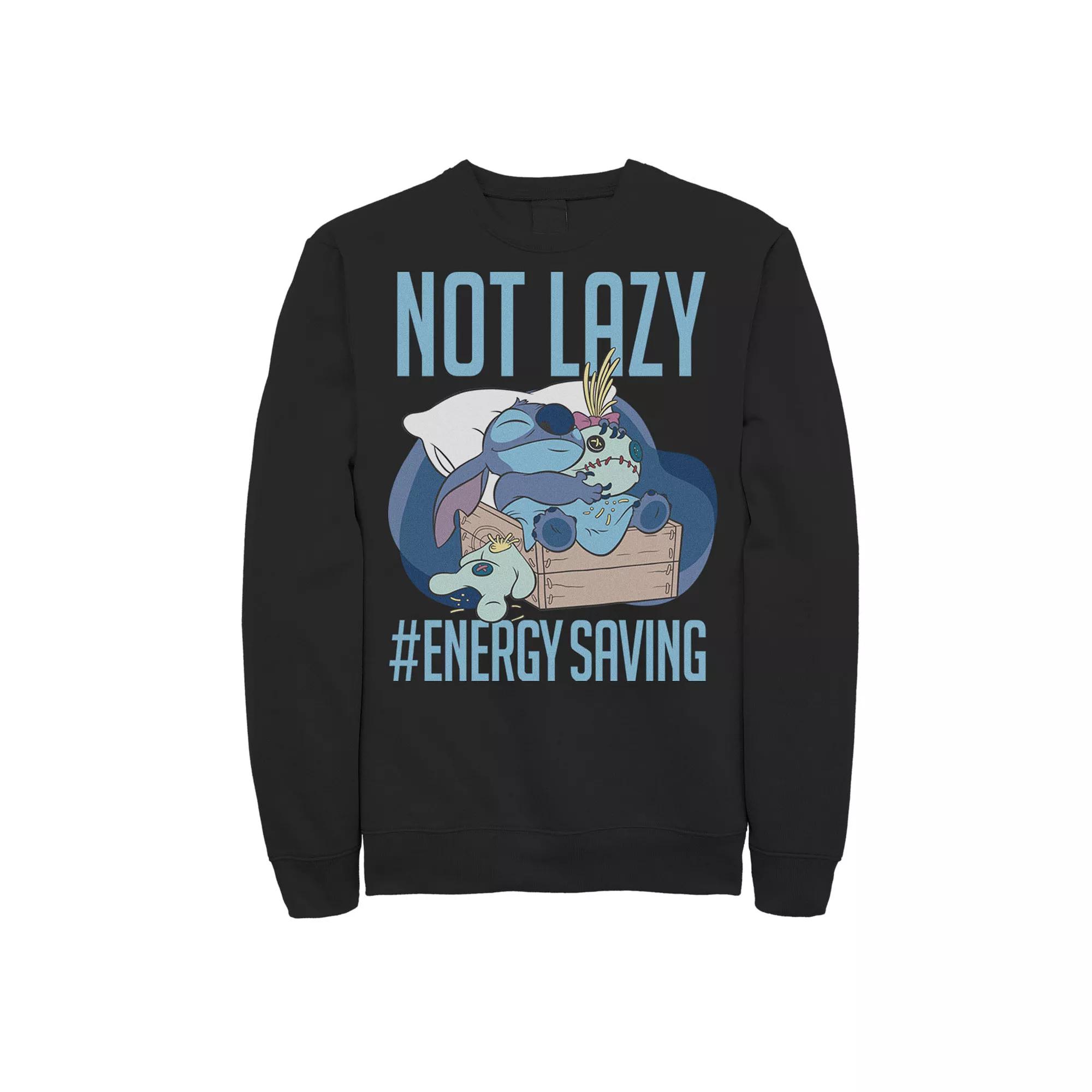 Disney's Lilo & Stitch Men's Not Lazy Energy Saving Portrait Sweatshirt,  Product Image