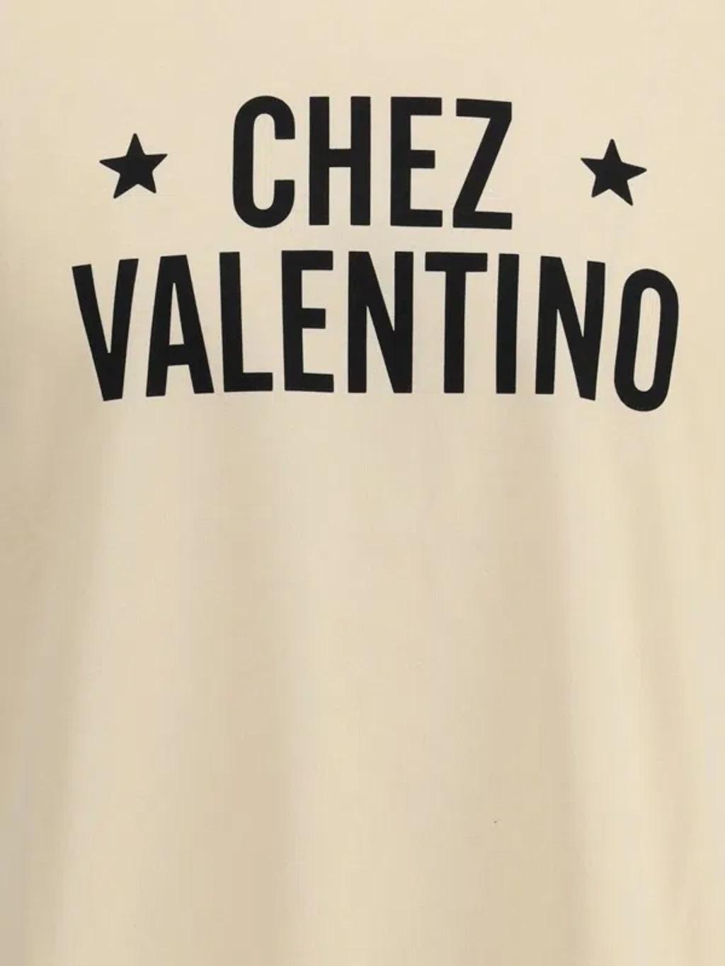 VALENTINO Chez Logo T-shirt In Neutral Product Image