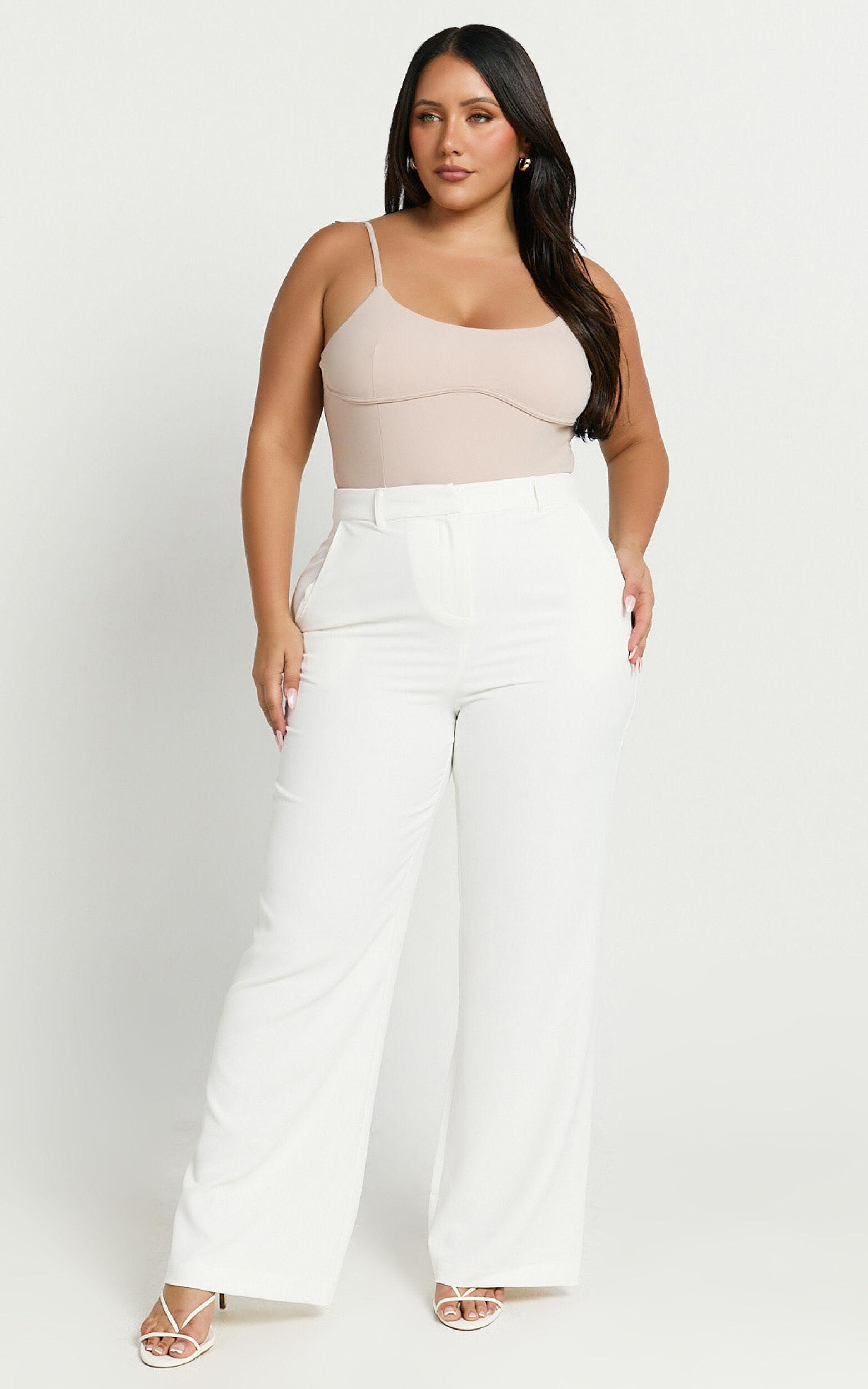 Daramie Bodysuit - Underbust Detail Bodysuit in Sand Product Image