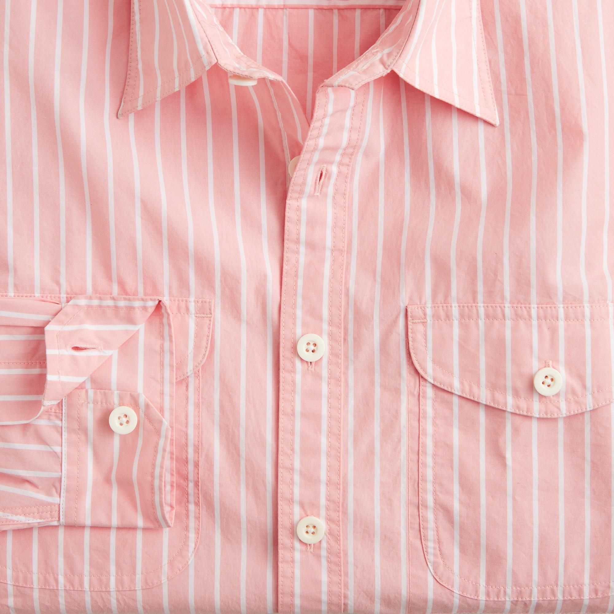 Lightweight cotton two-pocket workshirt in stripe Product Image