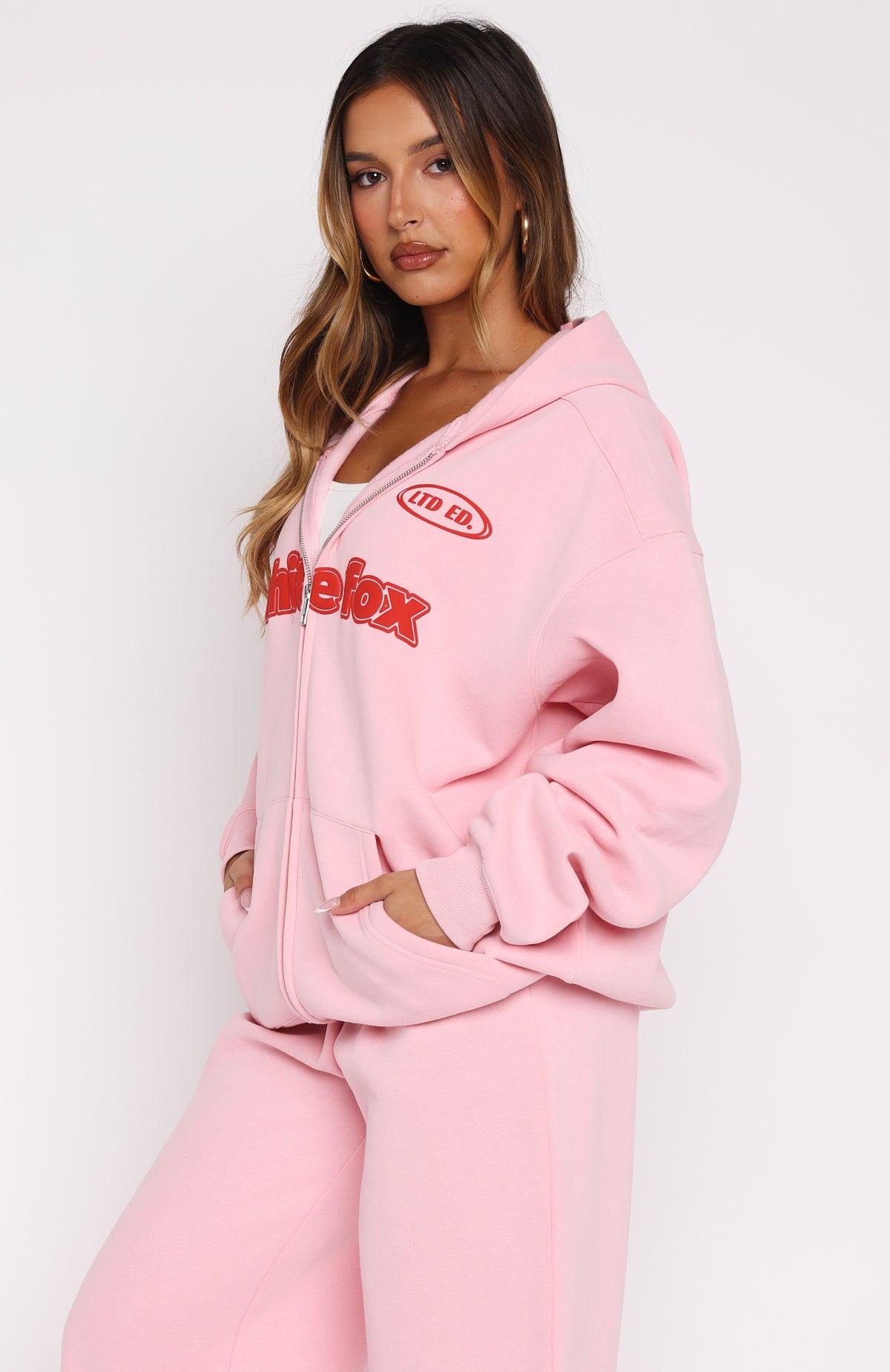 Ready To Go Zip Front Hoodie Pink Product Image
