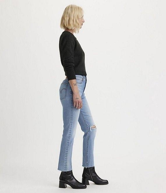 Levi's® Wedgie High Rise Straight Leg Destructed Jeans Product Image