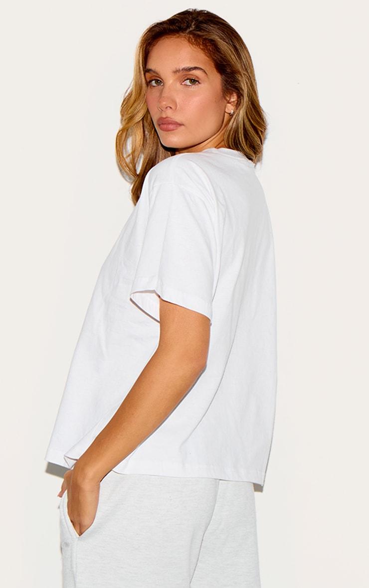 White Boxy Oversized T Shirt Product Image