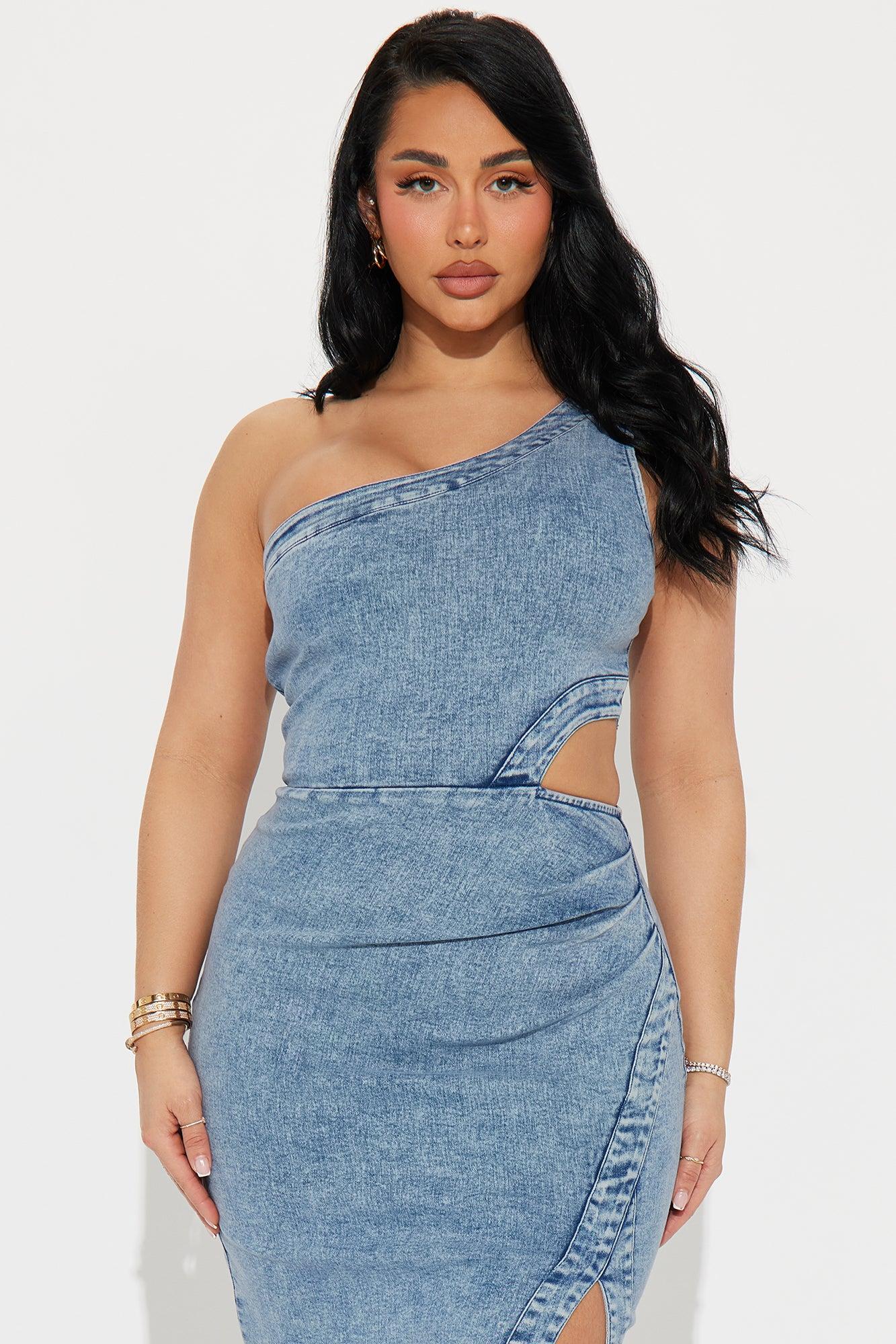 Leticia Denim Maxi Dress - Medium Wash Product Image