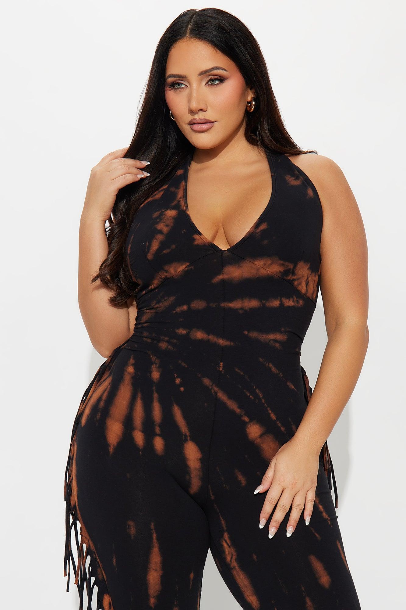 Teresa Halter Tie Dye Jumpsuit - Black/combo Female Product Image