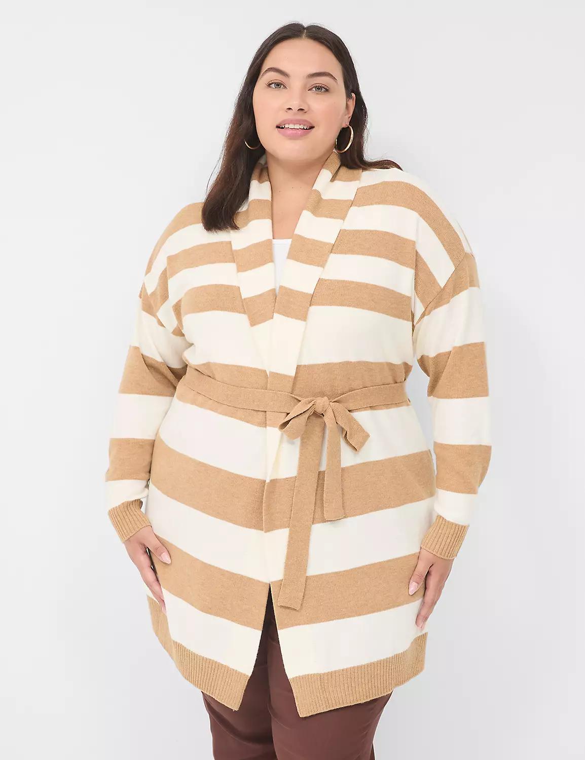 Long-Sleeve Belted Cardigan Product Image